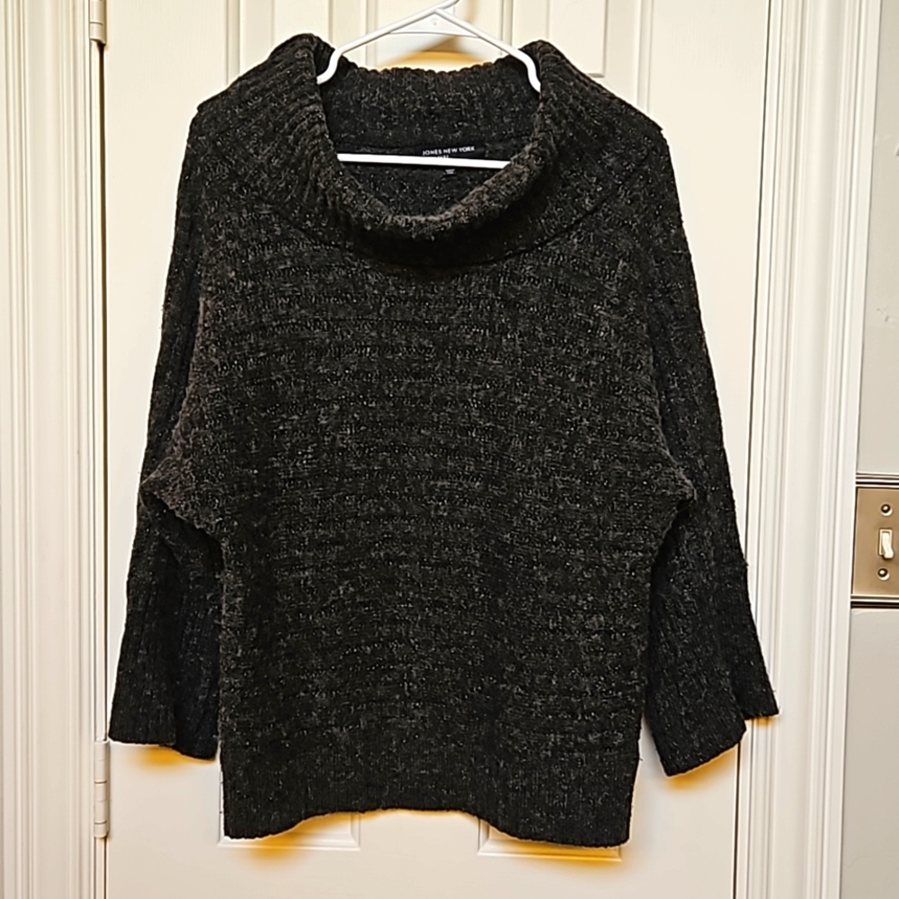 Jones New York Signature Chunky Knit Cowl Neck Sweather